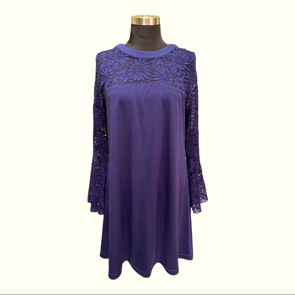 Navy Dress Juniors size Medium Lace and Polyester